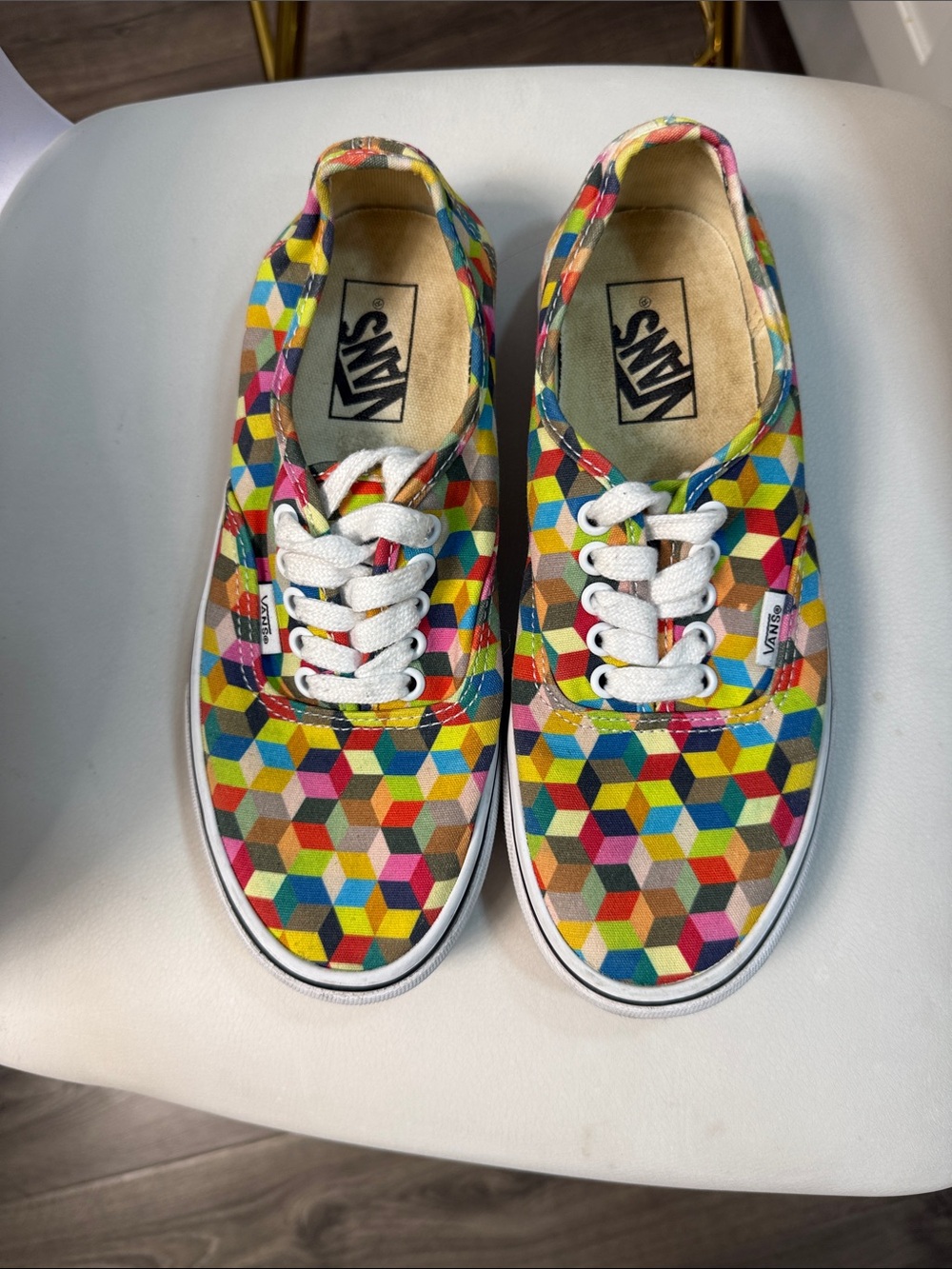 Vans Multicolor Geometric Canvas Sneakers in Yellow, Blue, Green, Pink